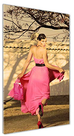 Tulup - Impression sur Verre Acrylique - 50x100 - Image sur Verre - Déco Mural derrière Le Plastique - Tableaux pour la Mur - Mural Art - Décoration - Personnes - Rose - Femme en Rose