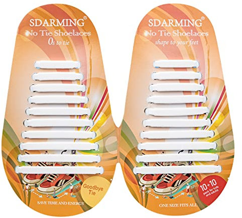 SDARMING Schnürsenkel ohne Binden für Kinder und Erwachsene, Elastische Silikon Schnürsenkel für Sportschuhe, Wasserdichte Schleifenlose Schuhbänder für Laufschuhe
