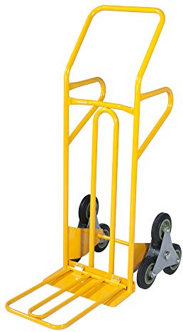 VERDELOOK Carrello portatutto sali scendi a Tre Ruote, Portata 250 kg, 88x42,5xh127 cm, Giallo