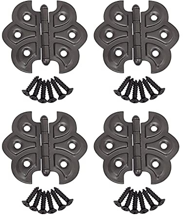 QCAA Butterfly Hinge for Cupboard Door,Oil-Rubbed Bronze, 4 Pack, Made in Taiwan