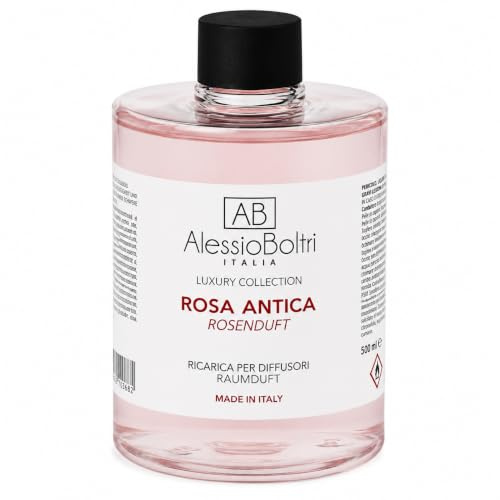 AB AlessioBoltri Ricarica Diffusore 500 ml Rosa Antica Made in Italy