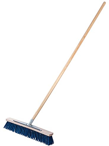 Kadax Street Brooms con graffio, 2 in 1 scopa per strade spazzatrici, trambusto industriale e trambusto con lungo gambo in legno, scopa a sala di plastica (50 cm)
