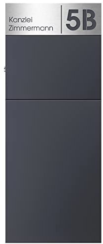 Stand-Briefkasten anthrazit freistehend (RAL 7016) MOCAVI SBox 311 Postkasten groß XXL rostfrei hochwertig mit Hausnummer und Name V4A-Edelstahl graviert rostfrei hochwertig