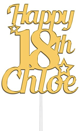 KreateSquare Personalised Cake Topper, Custom Name Party Cake Decoration