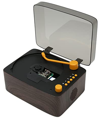 Lecteur CD, Lecteur CD Vintage Prend en Charge la Lecture de Lecteur Flash USB Bluetooth CD, Platine Vinyle Rechargeable Portable CD Cassette Lecteur Vinyle pour Bureau à Domicile