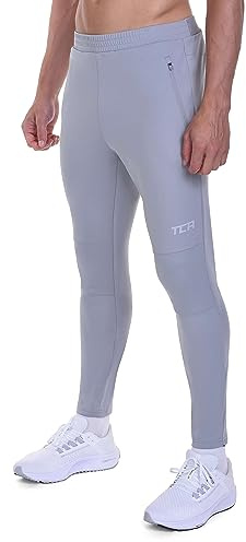 TCA Pantalones Térmicos de Ciclismo para Invierno, Ideales para Correr, Ciclismo, Caminar y Senderismo, con Bolsillos con Cierre - Gris Claro, M
