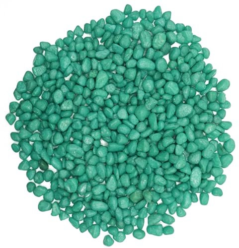 Guijarros verdes para manualidades, grava de acuario pulida natural de 0.95 libras, guijarros decorativos para plantas de interior, tanque de tortuga, jarrón, cactus suculentas, paisajismo de jardín