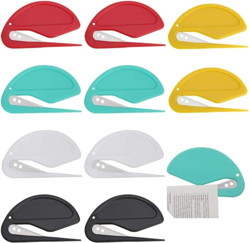 10 Stück Brieföffner, Briefumschlagschneider Kunststoffschneider, Langlebiger Kunststoff Werkstoff Kompakt und Tragbar Letter opener, für Umschlag, Paket, Papierschnitt