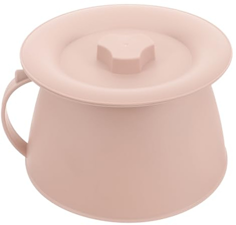 Vaso da Notte Plastico con Coperchio Rosa, Secchio Urine Portatile | Wc Portatile, Superficie Liscia Facile da Lavare, Leggero e Facile da Pulire per Anziani