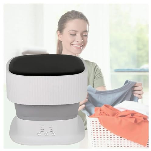 HAZARA Lavatrice Portatile Pieghevole, 9L Lavatrice Portatile con 350RPM Centrifuga a Secco ， Lavatrice Portatile con Centrifuga per Appartamento,Dormitorio,Campeggio,Camper