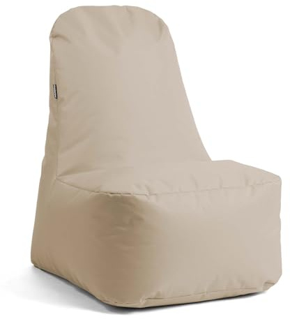 mokebo Sitzsack Outdoor Sessel 'Der Däumchendreher' Made in Germany, Gaming Sitzsack für Indoor & Outdoor, Bean Bag mit Füllung, Sessel für Kinder & Erwachsene in Beige-Khaki