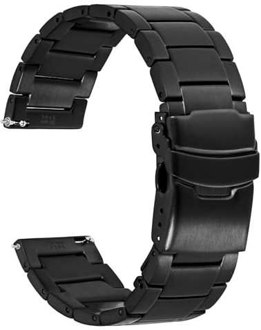 WOCCI Schwerlast Uhrenarmband aus Metall, Ersatzarmband aus Edelstahl 316 L, Faltschließe, Kompatible Uhrenanstoßbreite 18mm 20mm 22mm 24mm