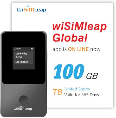 Global Travel Mobile Hotspot Device 4G Pocket Router No Roaming fee Built-in SIM Card No Need Physical Card No Contract 150 Countries Travel Portable WiFi Hotspot 100GB for US