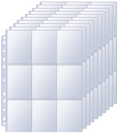 Raccoglitore Carte da Collezione Luce Anti-blu Buste Per Carte Di Credito Accessori Trasparenti per Carte da Collezione per Carte Sportive Biglietti da Visita 30 Fogli