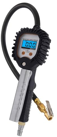 Misuratore Di Pressione Pneumatico Digitale - Gonfiamento Di Accessori Per Gonfiare Il Compressore D'aria Da 255 Psi | Accessori Per Pneumatici Con Schermo LCD Ampiamente Illuminato, Aria E Mangsdarn