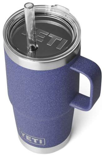 YETI Rambler Straw Mug, Stainless Steel Vacuum Insulated Mug with Straw Lid, Moon Dust, 25 oz (739 ml)