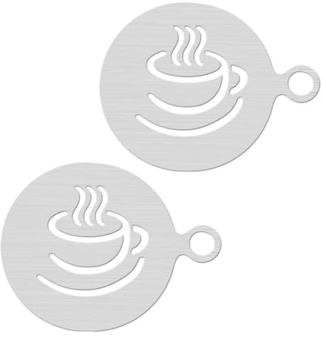TOBBOMEY 2pezzi Stencil Per Inossidabile Utensili Per Cappuccino e Latte Art Per Principianti Facili e Versatili Per e Dolci
