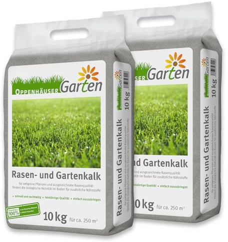 OPPENHÄUSER Rasenkalk 20kg bis 500m² - für Rasen und Bodenverbesserung, | verdrängt Moos und Pilze, stärkt Wurzeln, mit Langzeitwirkung