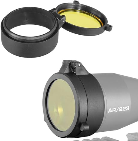 Lente de Visor， 1 Cubierta de Lente for Visor de Rifle, abatible, Protectora for visores de Caza de Calibre 30-69 mm de diámetro, Accesorios de visión Nocturna.(Diameter 43mm)