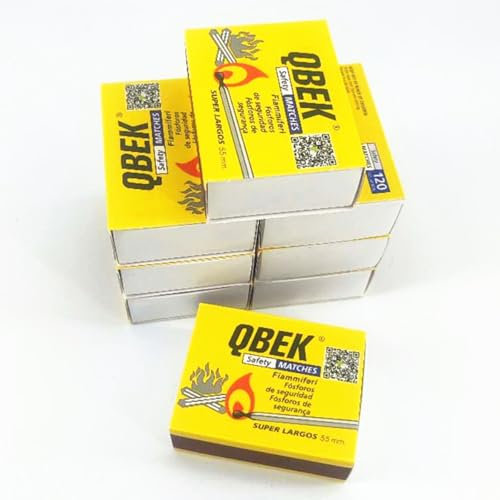 Super Foc Fiammiferi lunghi per cucina, 8 scatole, 800 pezzi, 5,5 cm, fiammifero per cucina, barbecue, camino e stufa