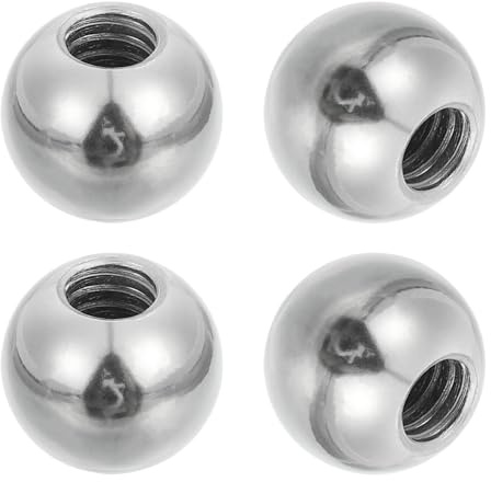 PATIKIL 4 st 17 mm kulmuttrar knopp, M8 UNC hona gängat stål svängbar kulled adapter omvandlare för super klämma kamera het sko montering ljus stativ telefonhållare, silver