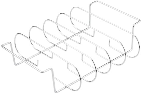 Rib Rack - Carbon Steel Holder, Heatproof Finish, Easy Clean | Rib Cooking Stand for Oven Baking, Picnic Events, Students, Men, Women, Culinary Training, Garden Dinner Nights, Weekend Cooking Shows