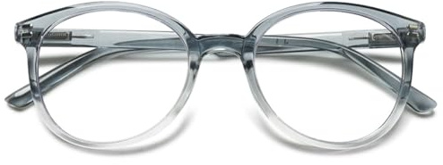 KOOSUFA Mode Runde Groß Anti Blaulicht Lesebrille Herren Damen Federscharnier Retro Lesebrillen Lesehilfen Anti Müdigkeit Brille 1.0 1.25 1.5 1.75 2.0 2.25 2.5 2.75 3.0 3.5