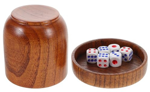Gatuida Würfelbecher 1 Satz mit Deckel und Würfeln für Spiele | Ktv Riegel Zubehör, Poker und Brettspiel Einsatz, 1 Satz mit Einzigartigem Design
