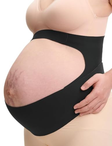 Momcozy Graviditetsmåttband med Ergonest-stöd – Osynlig & andningsaktiv för rygg, mage och midja