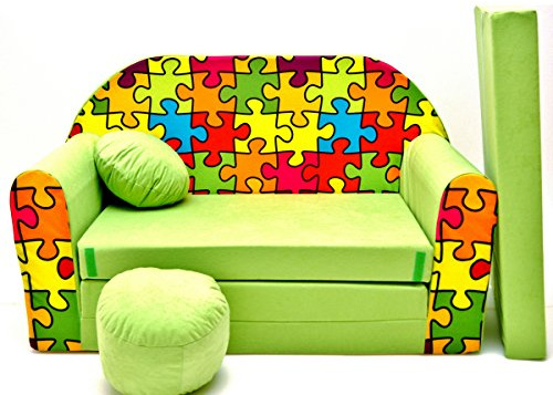 Welox Kindersofa Spielsofa Minicouch aus Schaum Kindersessel Kissen Matratze Farbwahl (Z34)