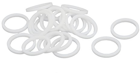 sourcing map 20 Stück PTFE Unterlegscheiben Dichtung 20mm Außendurchm. 16mm Innendurchm. 2mm Dicke für Wasserhahn Rohr Wasserschlauch, Weiß