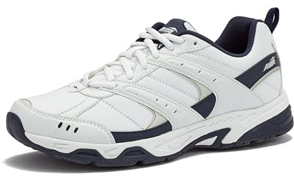 Avia Avi-Verge Mens Sneakers - Cross Trainer Mens Tennis Shoes, Pickleball or Walking Shoes for Men, White/True Navy, 10.5 X-Wide