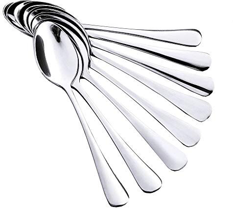 Oval Soup Spoon Stainless Steel Large Tablespoons for Home and Restaurant, Set of 8