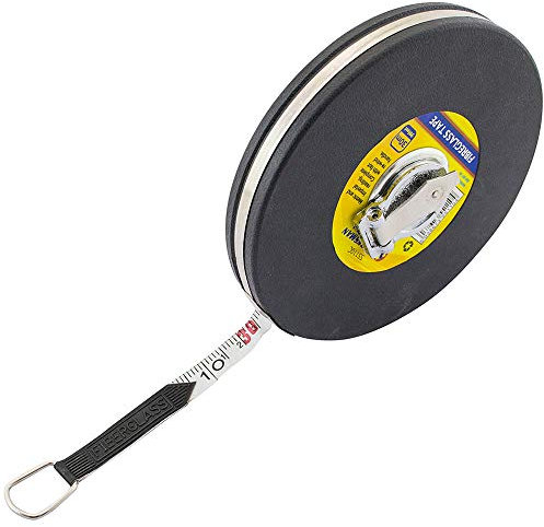 30m Fiberglass Tape Measure Builders Surveyors Long Reel Roll Measuring Meters