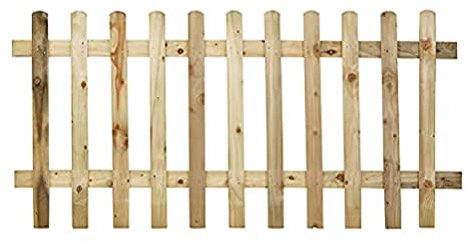 Forest Garden 6ft x 3ft (1.83m x 0.9m) Pressure Treated Ultima Pale Picket Fence Panel - Pack of 3