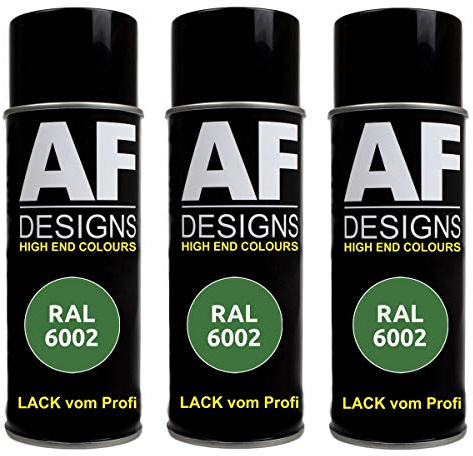 Alex Flittner Designs 3x RAL Lackspray Autolack Buntlack Spraydose RAL6002 LAUBGRUEN glänzend
