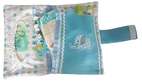 Windeltasche, Wickeltasche, Baby Newborn, Farbe Motiv babyblau Sterne (geliefert ohne Inhalt) *NEU*