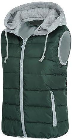 YYNUDA Women's Winter Quilted Gilet Sleeveless Vest Winter Warm Jacket With Hood Outdoor Waistcoats