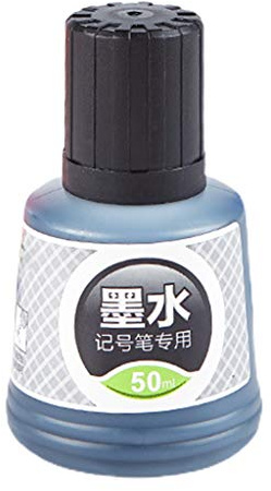 Kerdejar 1 Flasche 50 ml Nachfülltinte zum Nachfüllen von Tinten, Whiteboard-Marker, Kugelschreiber, Schreibwaren, Schwarz, Rot, Blau, 3 Farben, Bürobedarf, Schule