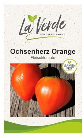 La Verde MEIN GARTEN UND ICH. Ochsenherz Orange Tomatensamen für ca. 10 Pflanzen, aromatische Fleischtomate, Saatgut ohne Gentechnik