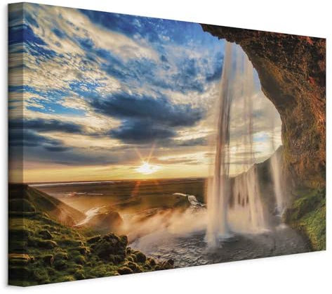 murando - Quadro Acustico Cascata 1 pezzo schiuma acustica Quadri Moderni Camera da Letto Matrimoniale - Stampa su Tela - Pannelli Fonoassorbenti Decorativi - Fonoassorbente Acustiche