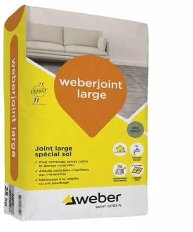Weber Weberjoint ancho gris cemento 25 kg para suelos de baldosas con calefacción - Weber