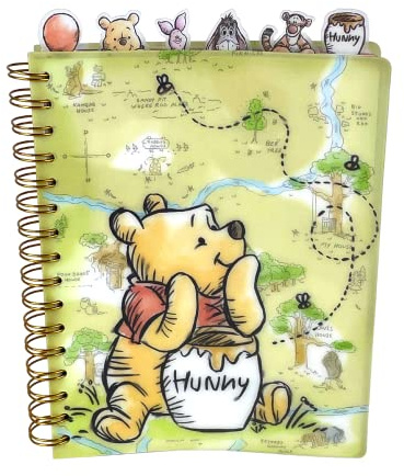 Innovative Designs Disney Winnie the Pooh Tab Journal Notebook, Spiral Bound, 144 Lined Pages, 8 x 7 inches