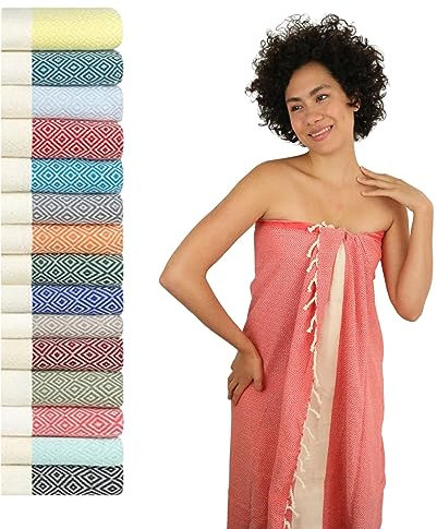 Flora Furora Saunahandtuch Saunatuch Damen + Herren, Hamamtuch groß 100x200 XXL: lang, platzsparend, leicht | Sauna Handtuch, Wellness Spa Tuch, Saunakilt Zubehör | Fouta Hamam Badetuch