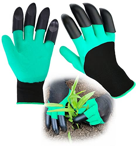 Waldspring 1 Paar Gartenhandschuhe aus Polyesterfaser, Atmungsaktive Arbeitshandschuhe, Schutzhandschuhe Wasserdicht, Allroundhandschuhe für Gartenarbeit, Grün