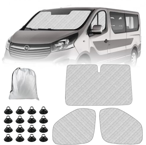 3PCS Sonnenschutz Ersatz für Renault Trafic/Vivaro/NV300/Talento 2014–2026 | Technology Thermomatte, Auto Frontscheibe Abdeckung, Aluminiumfolie Faltbar Sonnenblende, Reflektiert Hitze, UV Schutz