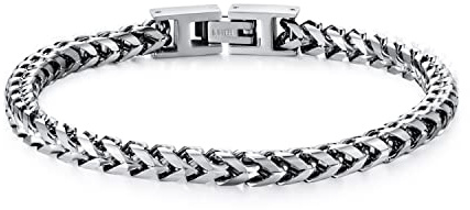 LUCKY2+7 Bracelet pour homme en acier inoxydable avec fermoir déployant - Cadeau pour papa, grand-père, petit ami, mari, fils, frère