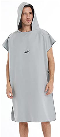 INDIRAN Surfing Regenponcho, Mit Reißverschluss Strand Tauchen Schwimmen Surfen Umkleide Bademantel Erwachsene Jugendliche Umkleidekabine mit Kapuze Handtuch