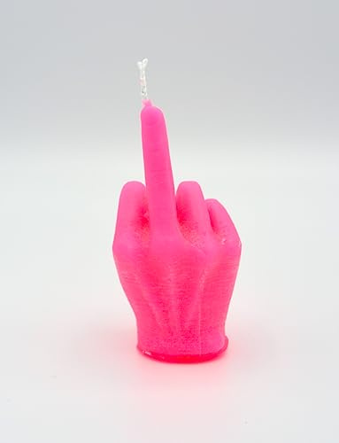 HANDMADE Middle Finger Candle Stinkefinger Kerze Duftkerze NEON Vanille Duft Raumdekoration Design Interieur (neonpink)