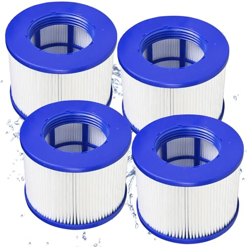 TTOKGZG Filterkartuschen für aufblasbares Spa, Filter für Spa Zubehör Clever Spa Filter 75 * 100 mm Höhe 75 mm, Filter spa für Aquaparx (4 Stücke) | Für Clever Spa Filter 75 * 100 mm Höhe 75 mm, Filter spa für Aquaparx